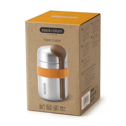 Black + Blum Food Flask, Stainless Steel, Orange, 400ml