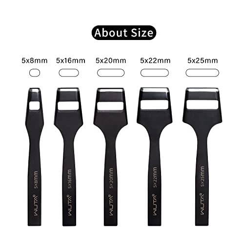 WUTA leather belt hole puncher, 5x8mm oval oblong cutter for watch bands and leather crafting