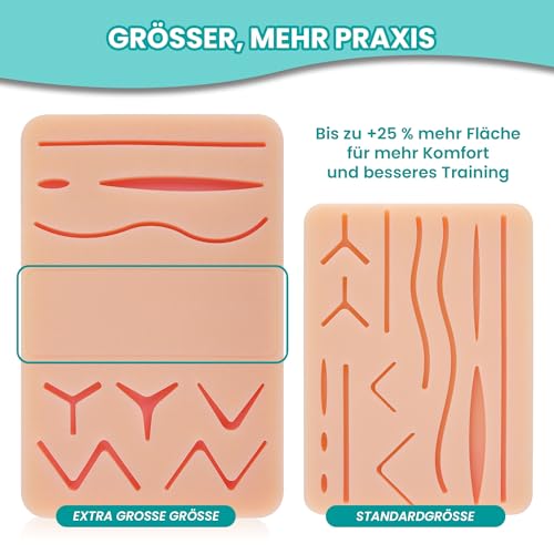 Seam Set with Ultra Realistic Silicone Pad - Seam Training Set for Medical Students with E-Learning, Complete Exercise Set, Gift for Medicine Students