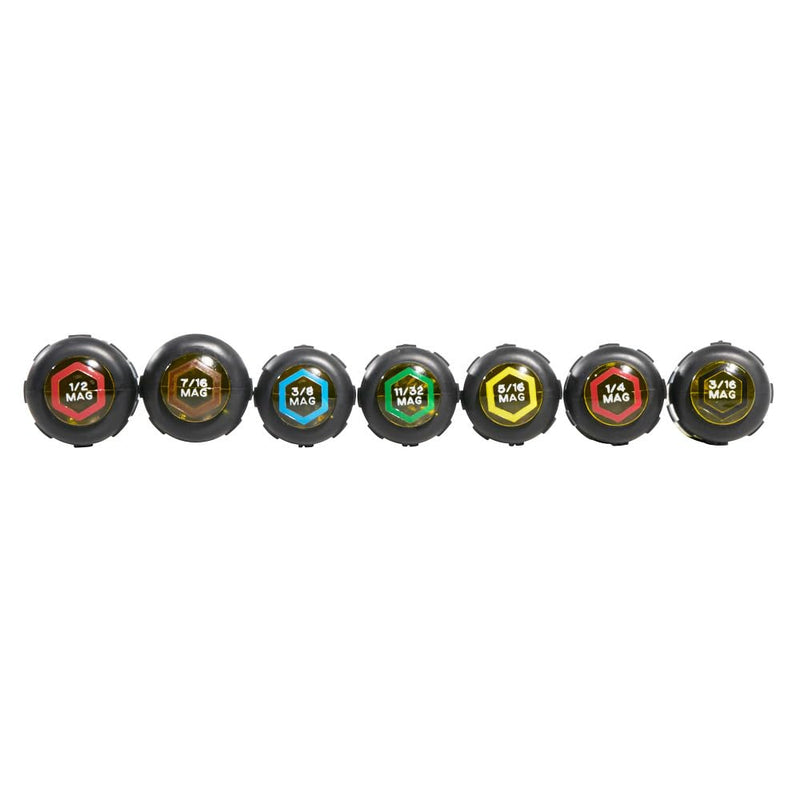 Klein Tools 647M Tool Set, Made in USA, Magnetic Nut Drivers Sizes 3/16, 1/4, 5/16, 11/32, 3/8, 7/16, 1/2-Inch, 6-Inch Hollow Shafts, 7-Piece