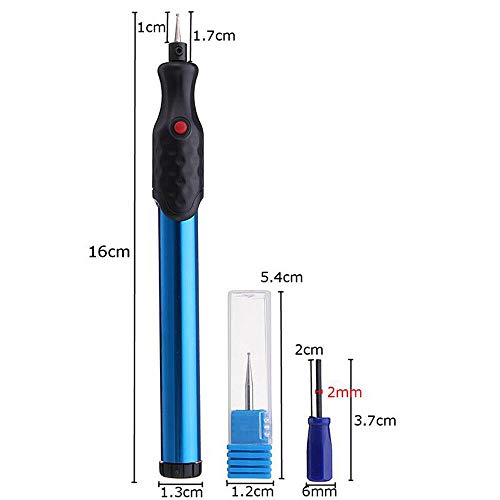 Engraving Pen Engraver Machine Electric DIY Precision Pens Cordless Mini Carving Tools Replaceable Diamond Tip Bit for Jewelry Metal Glass Wood Ceramics Stone - Blue