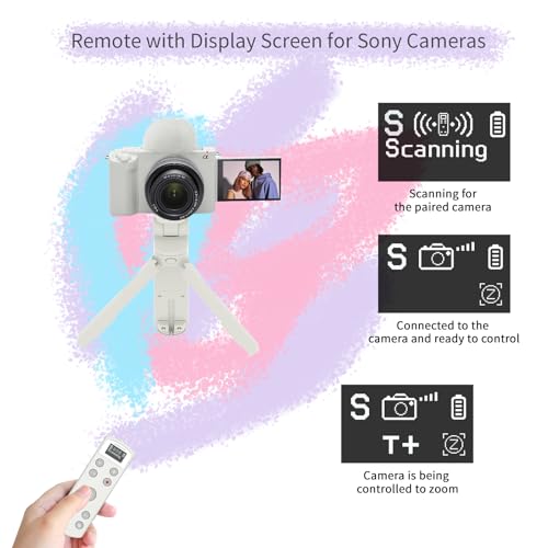 Remote Control for Sony Camera,USB-C Rechargeable Wireless Shutter Release White Display Remote Control for Sony