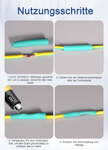 Heat Shrink Tube Set 328 Pieces, Heat Shrink Connector, Waterproof, Insulation Tape Colored Set, Perfect for Electrical Insulation Cable Repairs and Wire Connections