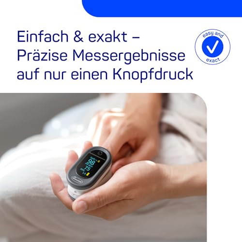 Veroval Pulse Oximeter | 1 piece, oxygen saturation measurement, pulse rate and infusion index, adjustable and comfortable