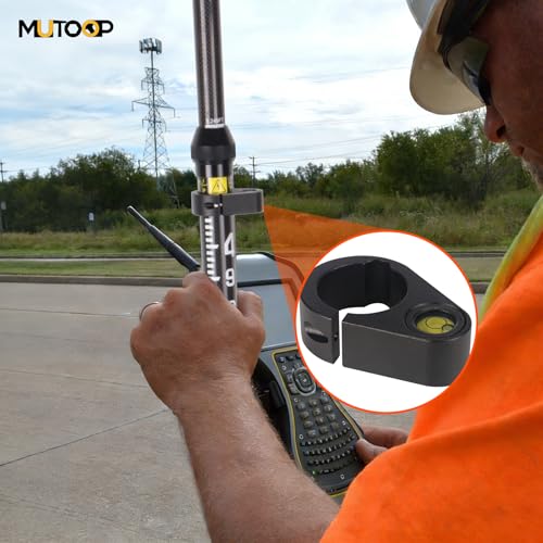 MUTOOP GPS pole bubble levels with green fluorescent vial and locking screw for 32mm poles, 2-piece set
