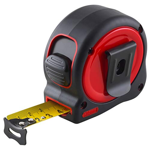 SOLA Protect Tape Measure 8 m / 25 mm – Robust Tape Measure with Belt Clip – Steel Tape Painted Yellow with mm Scale – Accuracy Class II – Roll Meter with Movable End Hook – Length 3 m, 5 m, 8 m 8m / 25mm