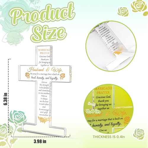 VIESUJI Marriage Prayer Cross Christian Wedding Gifts for Couples