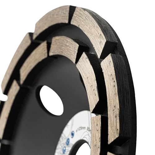 Rendech Diamond Cup Wheel 125 mm with Height 23 mm | Ideal for tile adhesive, concrete, screed, plaster, masonry and much more - Suitable for angle grinders and concrete grinders