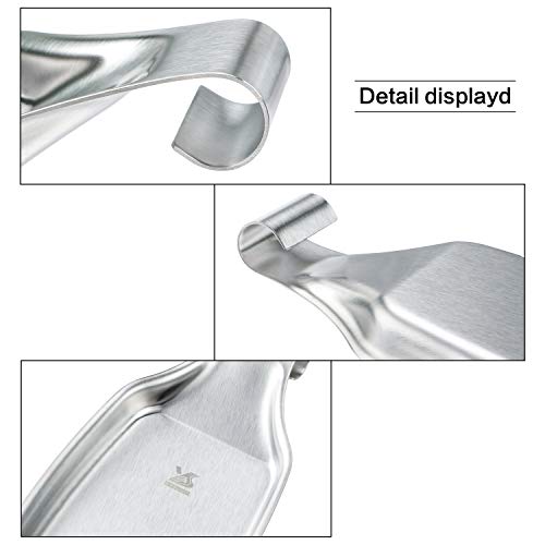 MSY BIGSUNNY Spoon Rest for Stove Top, 304 Stainless Steel Cooking Utensils Spatula Rest for Kitchen Counter, 2 Pack Stainless Steel Spoon Rest - 2packed