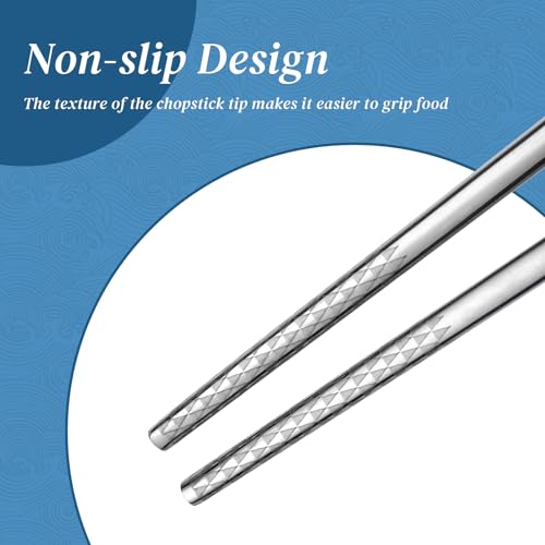 Stainless Steel Chopstick Gift Set, 9.8", Chinese Style All Style-5 Pairs Gift Set