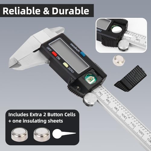 Aurdeayi 6-inch digital vernier caliper with stainless steel body, large LCD screen, and inch-millimeter conversion