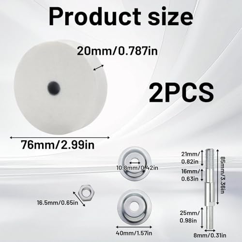 Whetstone Round 1 Piece Sanding Disc 75 mm White Grit 80 for Metal Wood Plastic Rubber Leather - Ideal for Workshop DIY Repair