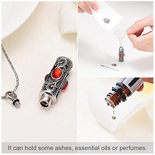 Minicremation 5Pcs Urn Necklace for Ashes for Women Heart Cross Cylinder Cremation Jewelry for ashes of Loved Ones Memorial Keepsake Pendant Red