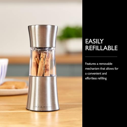 Cole & Mason Stadhampton Chilli and Spice Mill, Manual Nutmeg Grinder, Adjustable Coarseness,