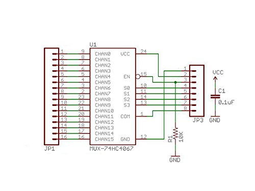 Hailege 2pcs CD74HC4067 CMOS 16 Channel Digital Analog Multiplexer Breakout Module