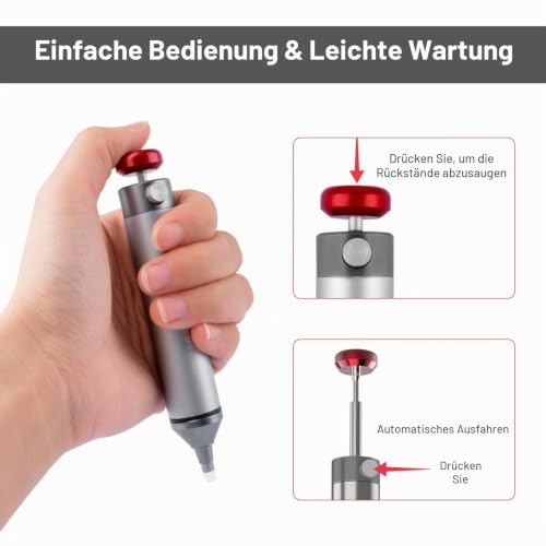 Solder Sucker Desoldering Pump High Temperature Resistance Flexible Silicone Durable Foldable High Quality Aluminum Housing Strong Suction KZ-0076