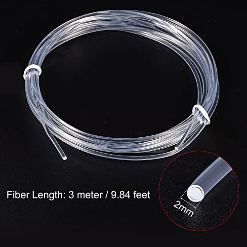 sourcing map PMMA Side Glow Fibre Optic Cable 2.5 mm 3.0 m for LED Light Guides in the Home, Hotel 2.5mm x 3.0m