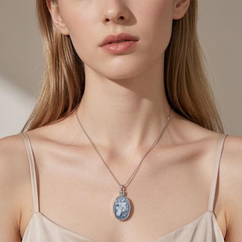 zeqingjw Cremation Jewelry Urn Necklace for Ashes Pendants Butterfly with Flower Memorial Funeral Keepsake Jewelry for Ashes (Rose Gold)