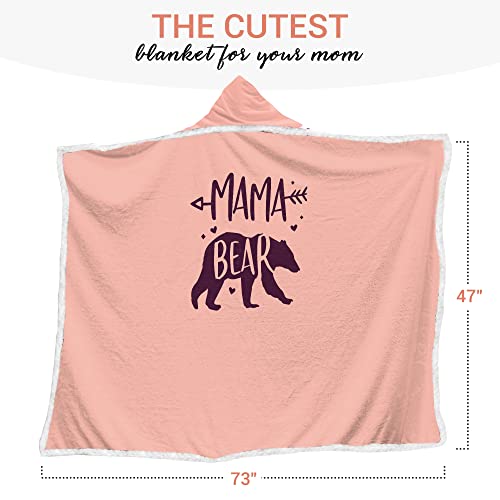 Vprintes Mama Pink Wearable Blanket Hoodie -Mothers Day Gifts for Wife Birthday Gifts for Mom from Daughter Son - Wife Birthday Gifts, Gifts for Wife from Husband