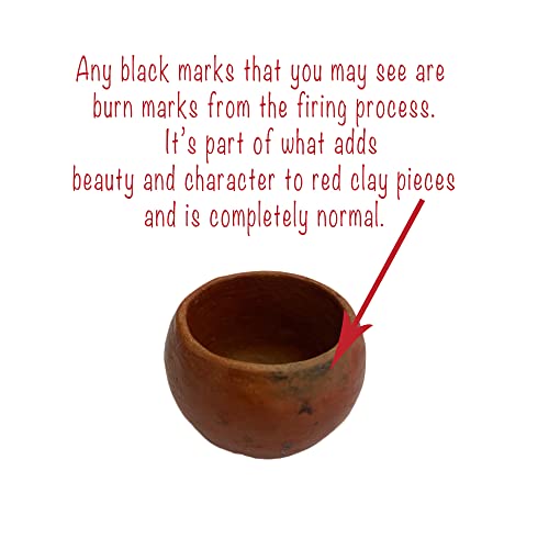 Red Clay Mezcal Copitas - Handmade in Oaxaca, Mexico - Pack of 4 (Wide Mouth - Shallow) Wide Mouth - Shallow