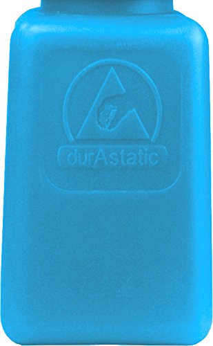 Menda 35730 One Touch Liquid Dispenser Pump Bottle, Acetone Printed, HCS Label, ESD Safe, 6 oz. Dissipative, HDPE/Stainless Steel, Blue