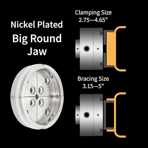 Wood Lathe Chuck Accessory Big Round Jaws Silvery