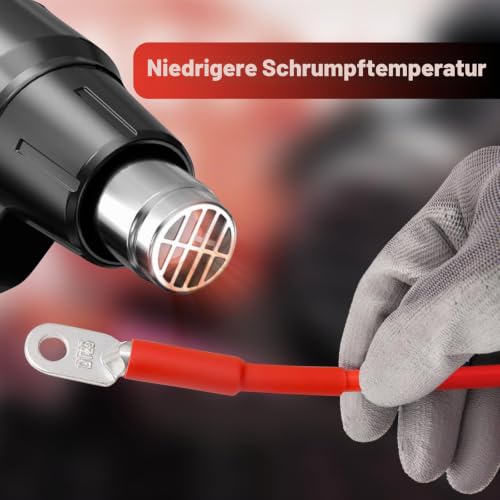 400 Piece 3:1 Heat Shrink Tube Set, Double-Walled Heat Shrink Tube, Waterproof, 6 Sizes Heat Shrink Tube, Heat Shrink Tube with Adhesive for Home, Automotive, Industrial (Black & Red)