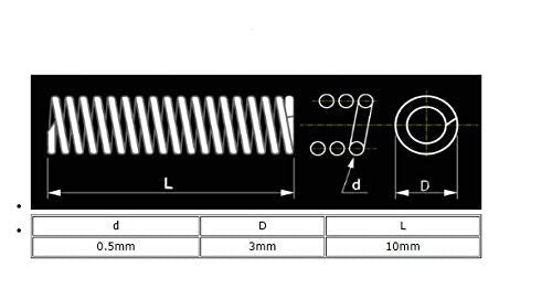 [Australia - AusPower] - 0.5mmx3mmx10mm 304 Stainless Steel Compression Springs Silver Tone 10pcs 