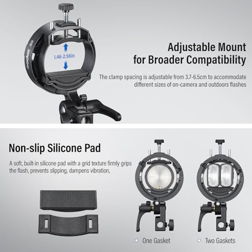 Godox S3 Speedlite Bracket Bowens Mount S-Type Holder (S2 Upgraded 2026)