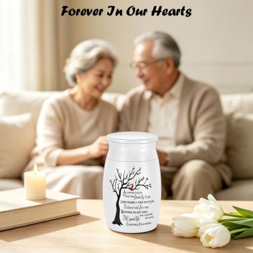 SOITIS 2.7" Aluminum Keepsake Mini Urns for Human Ashes Small Urn for Ashes Tree