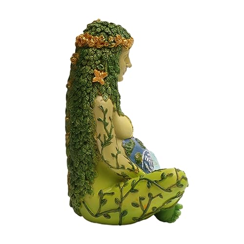 Mother Earth Statue, 7" Fertility Gaia Goddess Statue, Nature Pregnant Wiccan Altar Supplies, Moon Yoga Alter Table Witchcraft