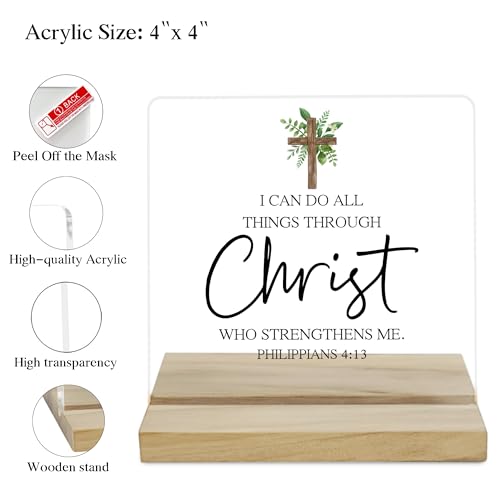 Inspirational Religious Gifts Decor Sign, Christian Gifts for Women Acrylic Plaque Christ