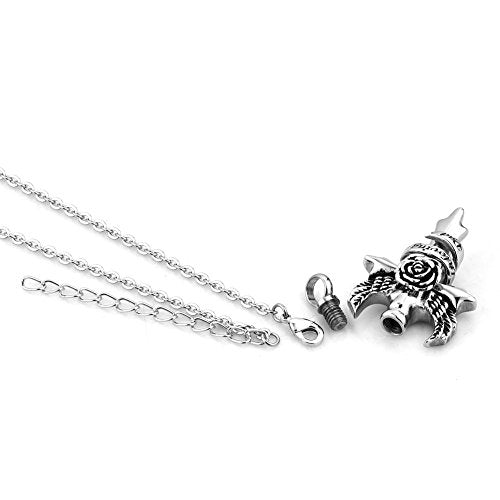 Wing Urn Necklace for Ashes Cremation Jewelry in Loving Memory Grandma Dad Mom Keepsake Pendant Chain