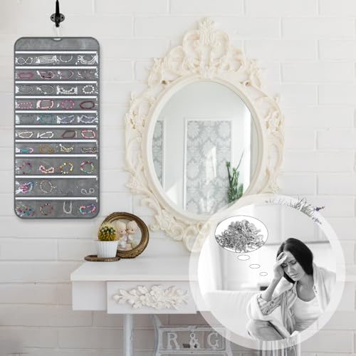 SynHHergyx 2 Pack Zippered Pocket Hanging Jewelry Organizer Dual-Sided Zipper Jewelry Holder Hanging Storage Organizer for Holding Earrings Bracelets Rings, Each with 80 Zippered Pockets