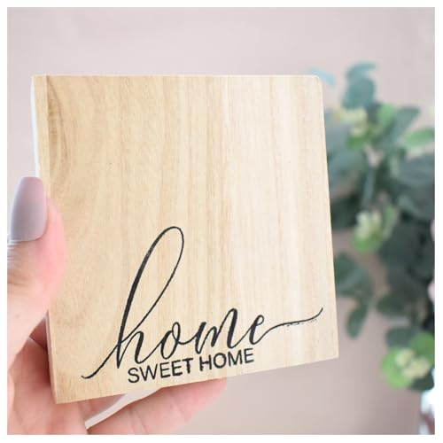 Home Sweet Home Solid Wood Freestanding Plaque. Wooden Shelf Decor. Newlywed Homebuyer Home Ornament. New House Friend Neighbour Gift
