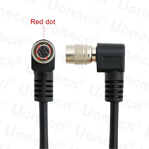 Uonecn HR10A-7P-6S Hirose 6 Pin Female to Open End Cable, Industrial Machine Vision Power I/O Trigger Cable, High Flex Shielded for Basler, Keyence, Cognex, Sony CCD, Hikvision, C-Type 9.8FT/3M Right angle 6 Pin C-Type