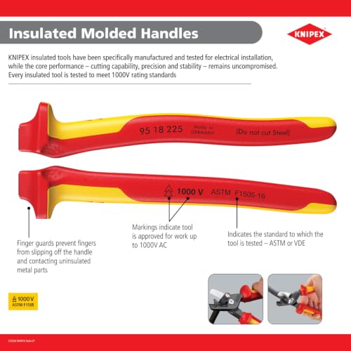 KNIPEX 26 28 200 SBA angled long nose pliers with 1,000V insulated handles