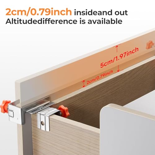 C Clamp Drawer Front Installation Clamps, Pack of 2 Drawer Mounting Clips, Adjustable Drawers Mounting Clamps, Drawer Fronts Mounting Tool for 10-30 mm Panels