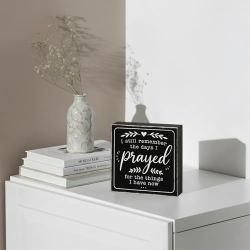 I Still Remember the Days I Prayed Wood Box Sign, Black, 5x5 Inch Black-0031