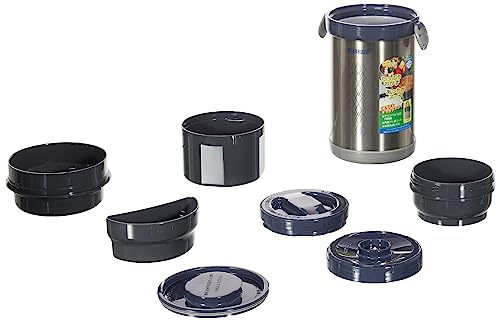 Zojirushi Thermal Stainless Lunch Box BENTO BAKO | SL-NC09-ST (Japan Import) 12.5 x 11 x 20.5 cm (without bag) Solid