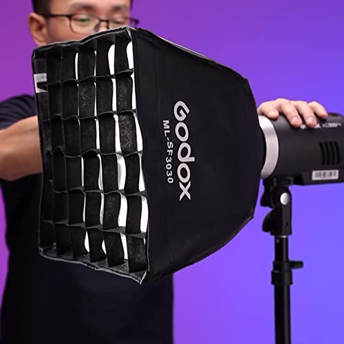Godox ML-SF3030 Softbox, Direct Attachment (Requires No Bracket/Speed Ring) with Godox Mount for ML100Bi ML30 ML30Bi ML60 ML60Bi ML60IIBi LED Video Light for Photography Portrait Video Recording