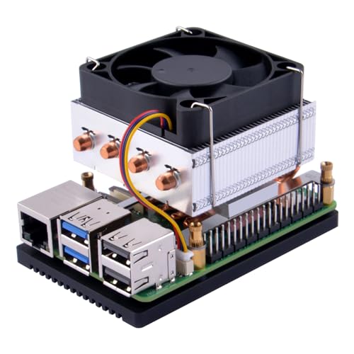 GeeekPi Low-Profile Plus CPU Cooler for Raspberry Pi 5, Pi 5 Aluminum Active Cooler with Cooling Fan for Raspberry Pi 5 4GB/8GB/16GB
