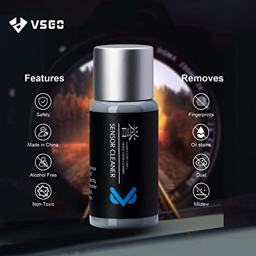 VSGO Mirrorless Camera Sensor Cleaning Kit for Meduim Format Cameras, 12pcs 34mm CMOS Swabs and 10ml Cleaner Inluded (VS-S04E)