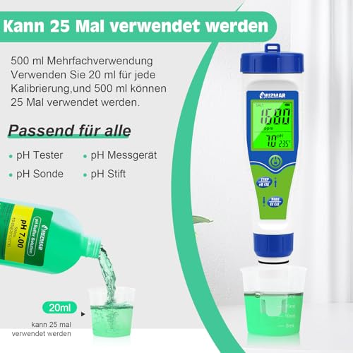 UIUZMAR pH 7.00 Calibration Solution 500 ml for pH Meter | pH 7.00 buffer solution for precise calibration of pH meter, pH tester calibration fluid pH 7.0