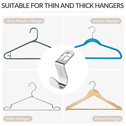 Metal Space Saving Hanger Hooks 50 Pack, Clothes Hanger Connector Hooks Silver