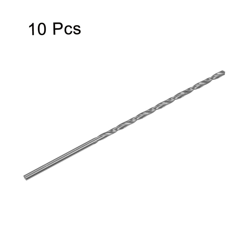 [Australia - AusPower] - QUARKZMAN Extra Long Spiral Drill Bits 3 mm HSS Drill Bit with High-Speed Steel Straight Shank Drill Bits 120 mm Length for Metal Woodwork Plastic Aluminium Alloy Pack of 10 3mmx120mm 