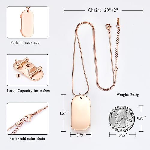 Cremation Jewelry Man’s Stainless Steel Skateboard Pendant Urn Necklace Unique Appearance Pet Cremation Necklace Rose Gold