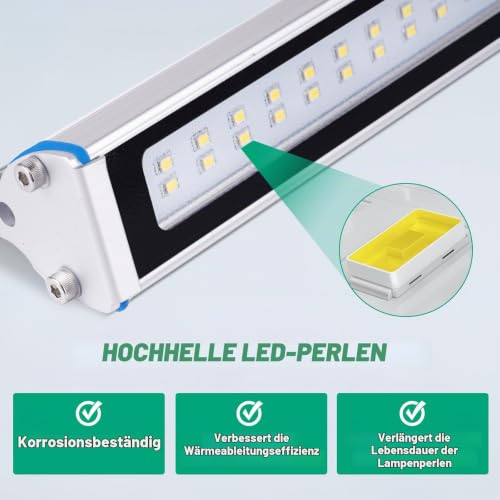 Yjingrui Machine Light LED 422 mm 14 W IP68 115° Adjustable 230 V | With sliding bracket, high-brightness CNC machine work light, for CNC interior lighting, industrial and workshop lighting