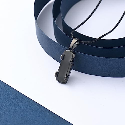 constantlife Small Car Cremation Jewelry for Men Women Urn Necklace for Ashes Stainless Steel Mini Human Pet Ashes Memorial Pendant Black