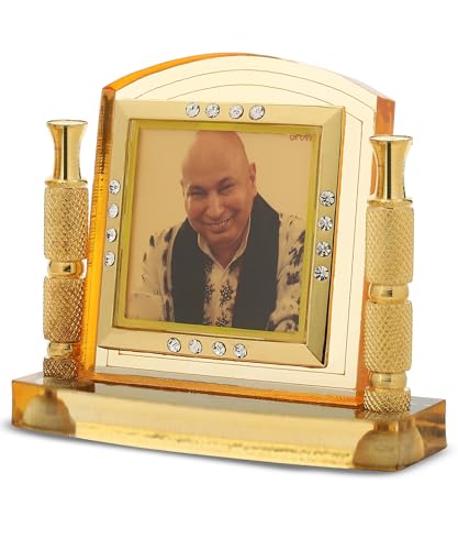 BEXCO Jai Guruji Swaroop Self-Standing Statue – Approx. 3.5x3.5 Inch Guruji Maharaj Photo Frame with Stable Base, Spiritual Divine Blessings Showpiece for Car Dashboard, Office Desk, & Home Decor